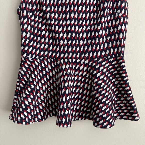 Eri + Ali Womens Medium Effie Peplum Blouse Square Neck Ponte Knit Top Cottage - Picture 6 of 11